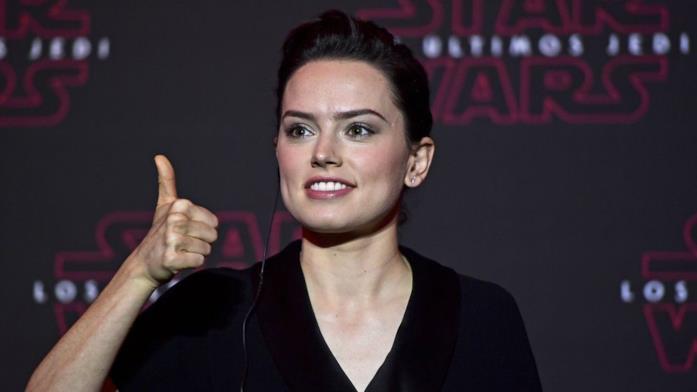 Daisy Ridley durante il tour promozionale de Gli Ultimi Jedi