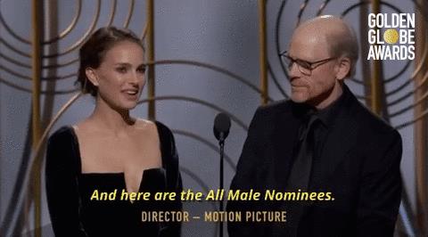 Natalie Portman ai Golden Globes Natalie Portman presenta i registi nominati