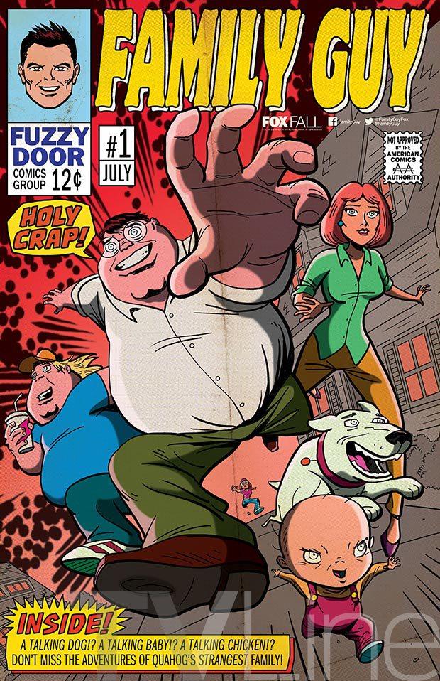 Family Guy San Diego Comic-Con 2016 I Griffin passano all'azione in una posa da fumetti