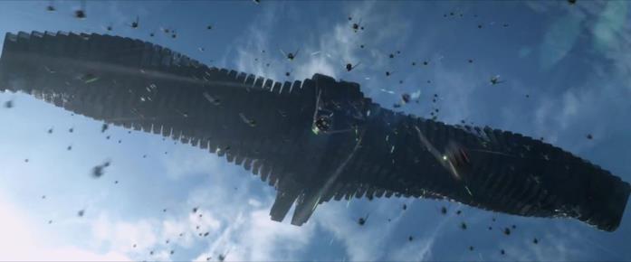 La Dark Aster ha delle dimensioni davvero spaventose L'astronave di Ronan attacca Xandar alla fine di Guardiani della Galassia