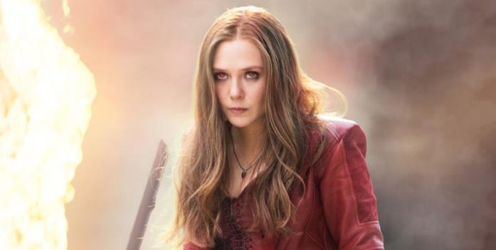 Elizabeth Olsen è Scarlet Witch in una scena di Captain America: Civil War