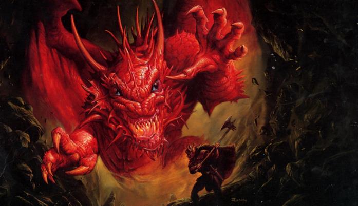 Il drago simbolo del manuale fantasy del gioco di ruolo di Dungeons & Dragons