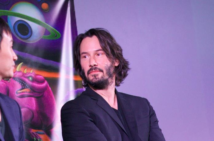 Keanu Reeves durante una conferenza