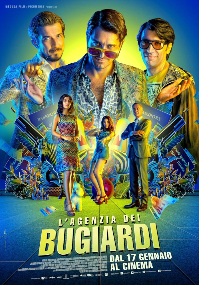 La locandina ufficiale de L'Agenzia dei Bugiardi di Volfango De Biasi Il poster della commedia L'Agenzia dei Bugiardi