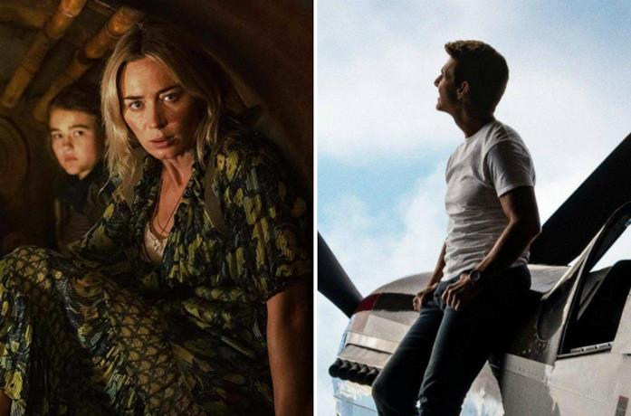 A sinistra Emily Blunt e a destra Tom Cruise