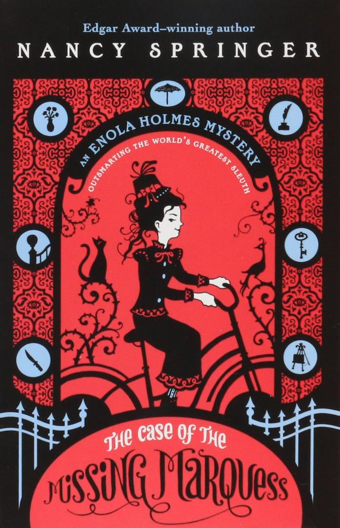 I misteri di Enola Holmes La copertina del primo libro de I misteri di Enola Holmes