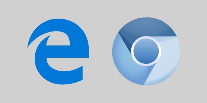 Loghi dei browser Microsoft Edge e Google Chrome
