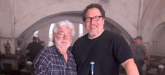 Jon Favreau e George Lucas in una foto condivisa da Favreau su Instagram