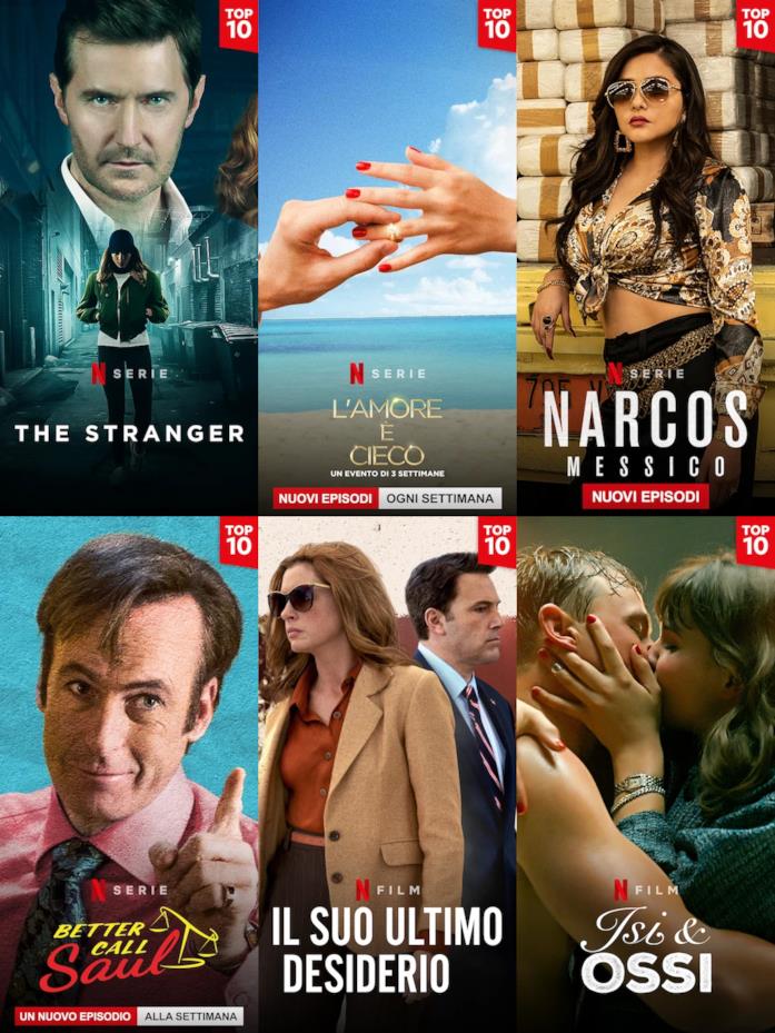 Le immagini verticali della TOP10 delle produzioni originali Netflix Le immagini verticali della TOP10 delle produzioni originali Netflix