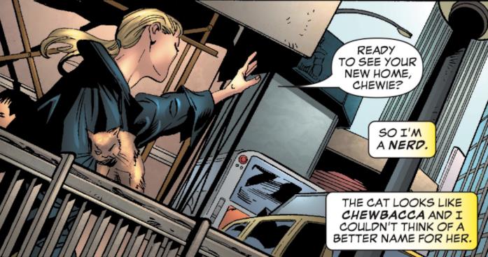 Carol Danvers da il nome di Chewie al gatto Carol Danvers da il nome di Chewie al gatto in omaggio a Star Wars