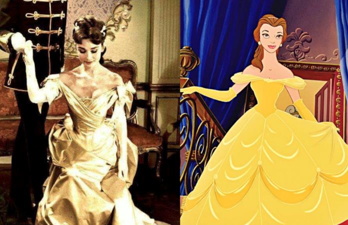 Audrey e Belle La Hepburn come Belle