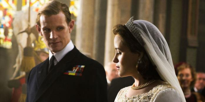 Principe Filippo - Matt Smith Matt Smith nella scena del matrimonio del Principe Filippo in The Crown