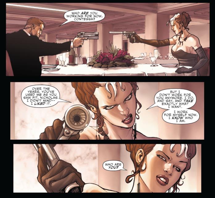 La storia della Contessa Valentina Allegra de Fontaine Una tavola di un fumetto Marvel con la Contessa Valentina Allegra de Fontaine