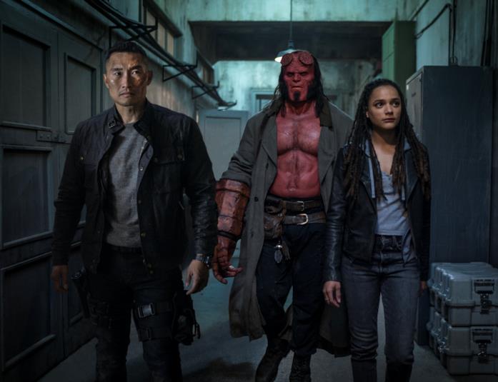 Una scena da Hellboy I tre protagonisti di Hellboy