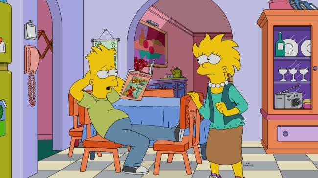 Nella clip Homer e Lisa parlano da Boe