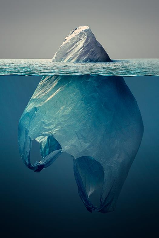 L'illustrazione di Jorge Gamboa intitolata Iceberg Plastico