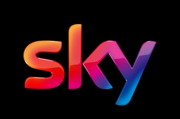 Il logo di Sky su sfondo nero