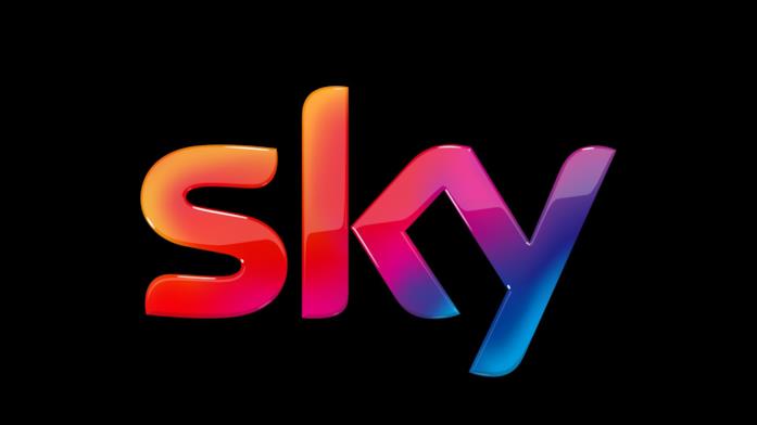 Il logo di Sky su sfondo nero