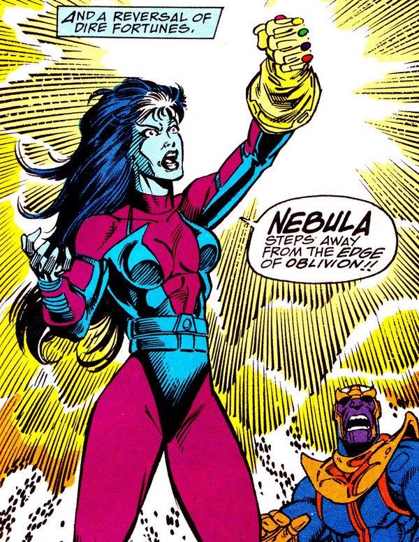 Il Guanto dell'Infinito usato da Nebula Nebula nei fumetti usa il Guanto dell'Infinito