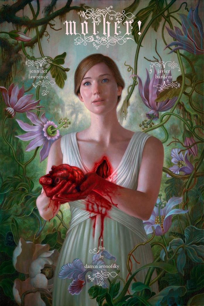 Mother!, il poster ufficiale del film di Darren Aronofsky Jennifer Lawrence nel poster ufficiale di Mother!