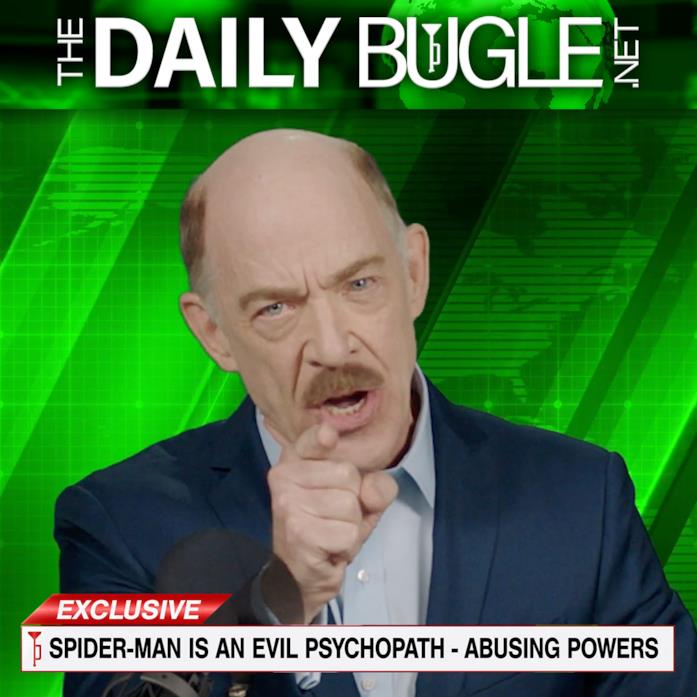 J. Jonah Jameson lancia la sua accusa a Spider-Man J.K. Simmons come J. Jonah Jameson