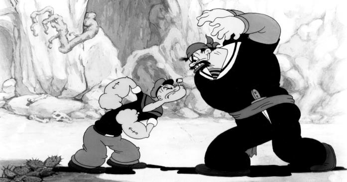 Popeye contro Bluto Il marinaio Popeye si appresta ad affrontare il suo nemico Bluto