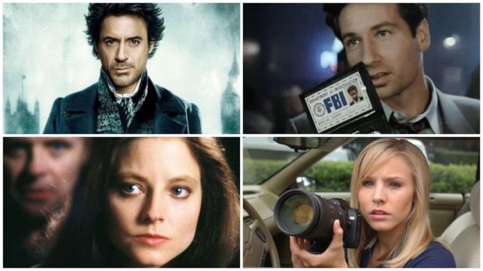 Primi piani di Sherlock Holmes, Fox Mulder, Clarice Starling e Veronica Mars