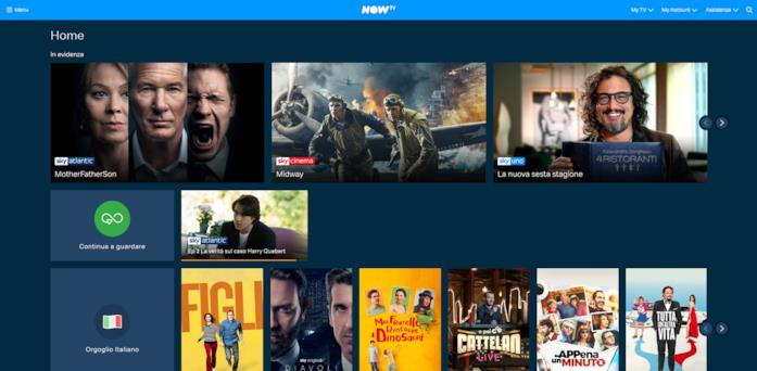 NOW TV, la piattaforma on demand di Sky La Home di NOW TV