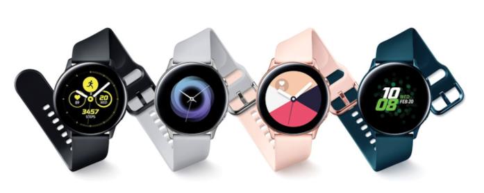 Galaxy Watch Active è il nuovo smartwatch di Samsung Immagine stampa della varianti del Galaxy Watch Active di Samsung