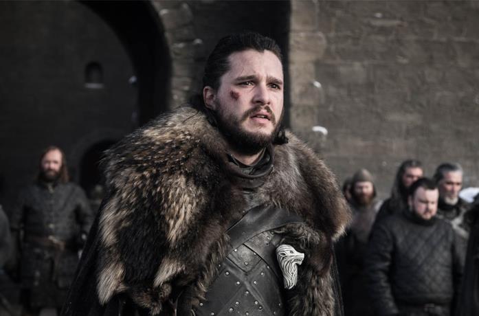 Kit Harington nei panni di Jon Snow in Game of Thrones