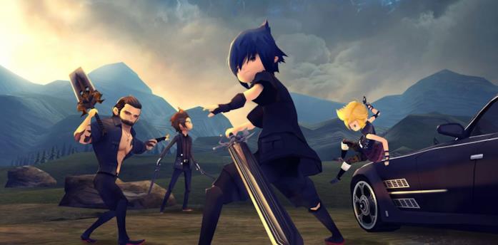 Kingdom Hearts III come Final Fantasy XV: in arrivo su Nintendo Switch? Immagine simbolo dei protagonisti di Final Fantasy XV Pocket Edition