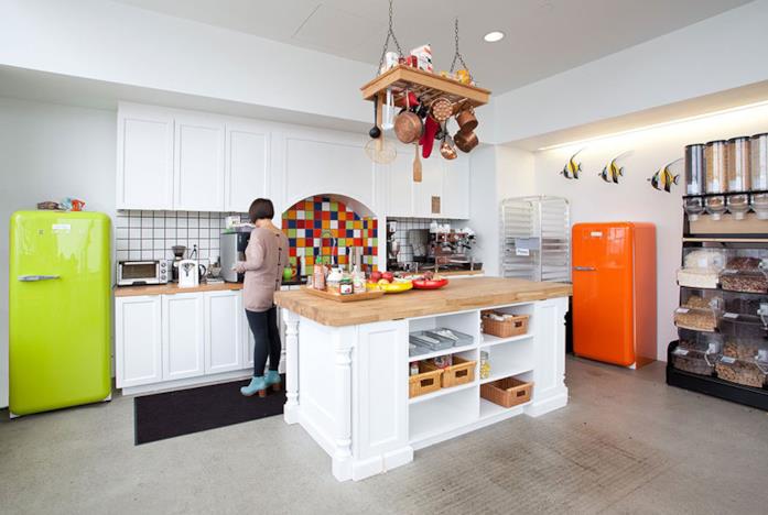La cucina della sede Airbnb di San Francisco Primo piano della cucina per della sede Airbnb di San Francisco