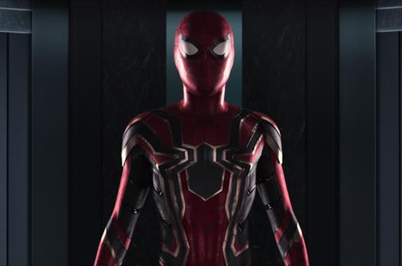 Un'immagine del costume Iron Spider
