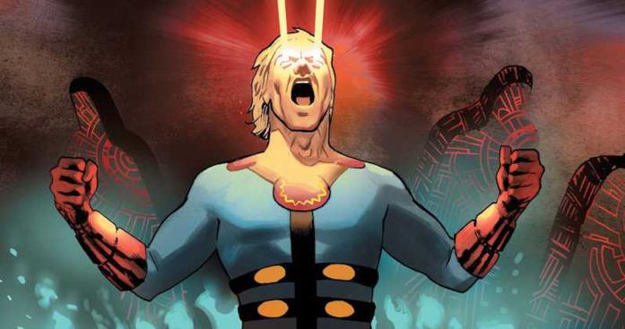 Ikaris, uno dei personaggi dei fumetti Eternals Ikaris sta sprigionando dei raggi con gli occhi