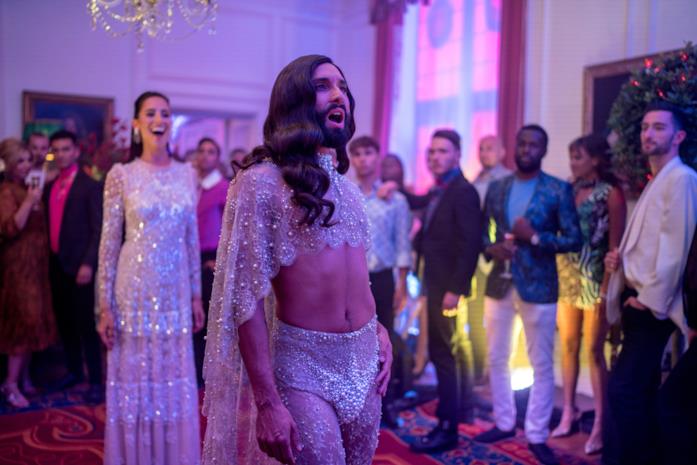 Eurovision Song Contest: la storia dei Fire Saga Conchita Wurst in una scena del film