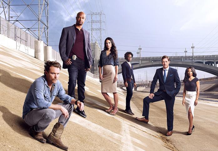 Il cast di Lethal Weapon Damon Wayans, Jordana Brewster, Clayne Crawford, Kevin Rahm, Keesha Sharp e Johnathan Fernandez