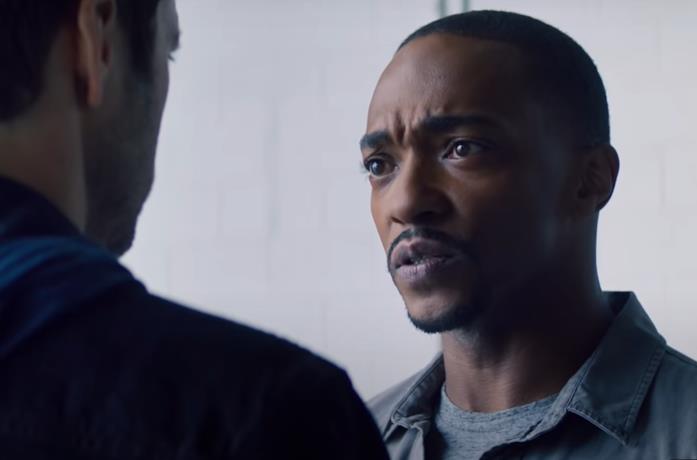 Un'immagine di Sam Wilson in The Falcon and the Winter Soldier
