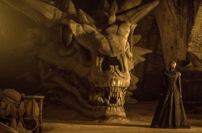 Il teschio del drago Balerion in GoT