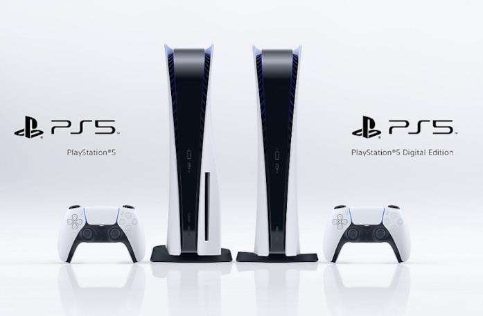 PlayStation 5 A sinistra PlayStation 5 Standard Edition, a destra PlayStation 5 Digital Edition