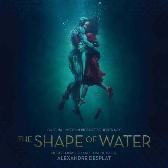 La forma dell'acqua - OST Elisa e la creatura si abbracciano sulla cover della OST de La forma dell'acqua