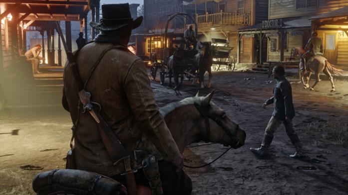 Il protagonista di RDR2 a cavallo