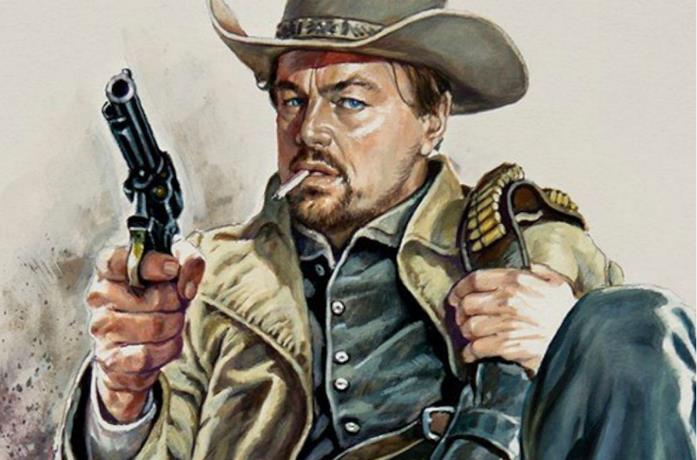 Un artwork di Rick Dalton nella finta serie Bounty Law