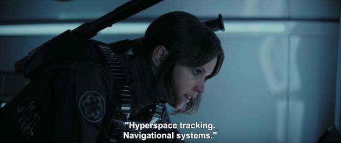 Jyn Erso nell'archivio di Scarif Jyn Erso in Rogue One