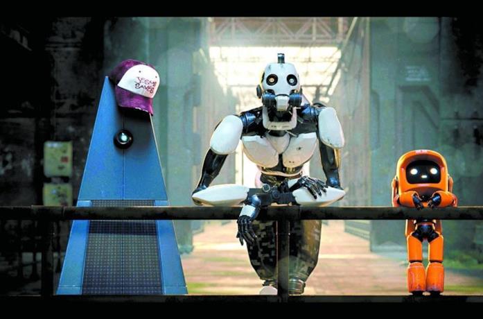 I protagonisti della puntata Tre robot I tre robot ammirano una testata nucleare inesplosa