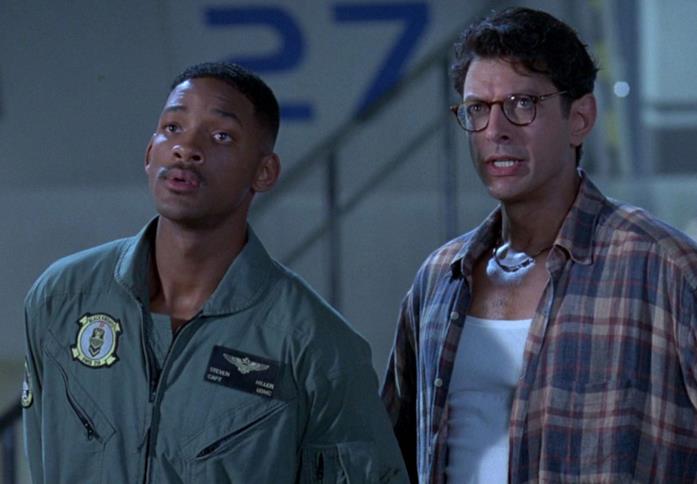 Will Smith e Jeff Golbblum in una scena di Independence Day Una sequenza tratta da Independence Day