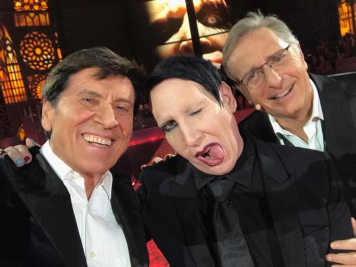 Marylin Manson con Gianni Morandi e Paolo Bonolis