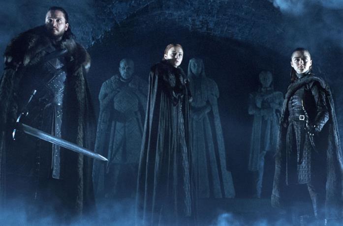 Kit Harington, Sophie Turner e Maisie Williams in un teaser di Game of Thrones 8