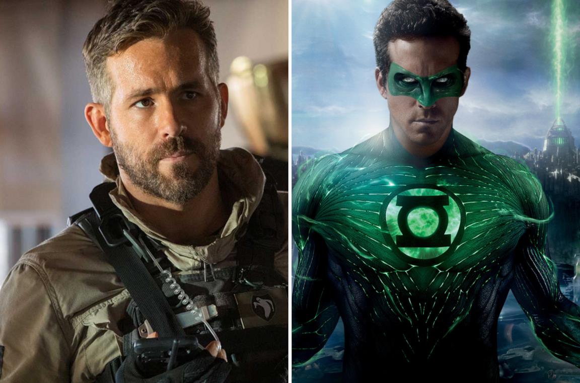 Ryan Reynolds in 6 Underground e a destra nei panni di Lanterna Verde