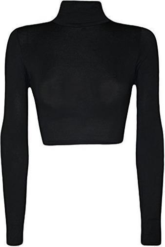 Maglia da donna, con collo alto, a maniche lunghe