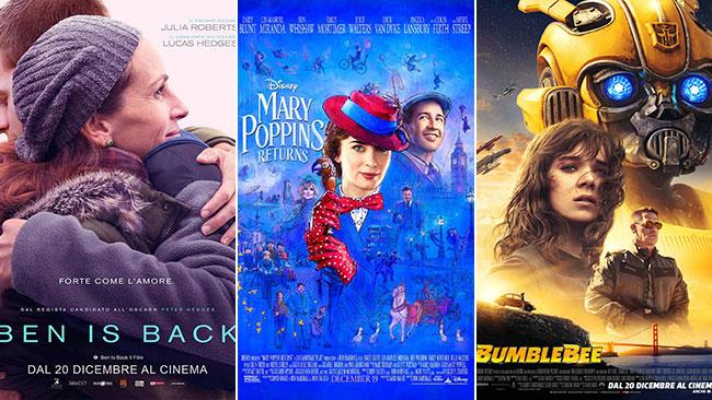 I poster di Ben is Back, Il ritorno di Mary Poppins e Bumblebee